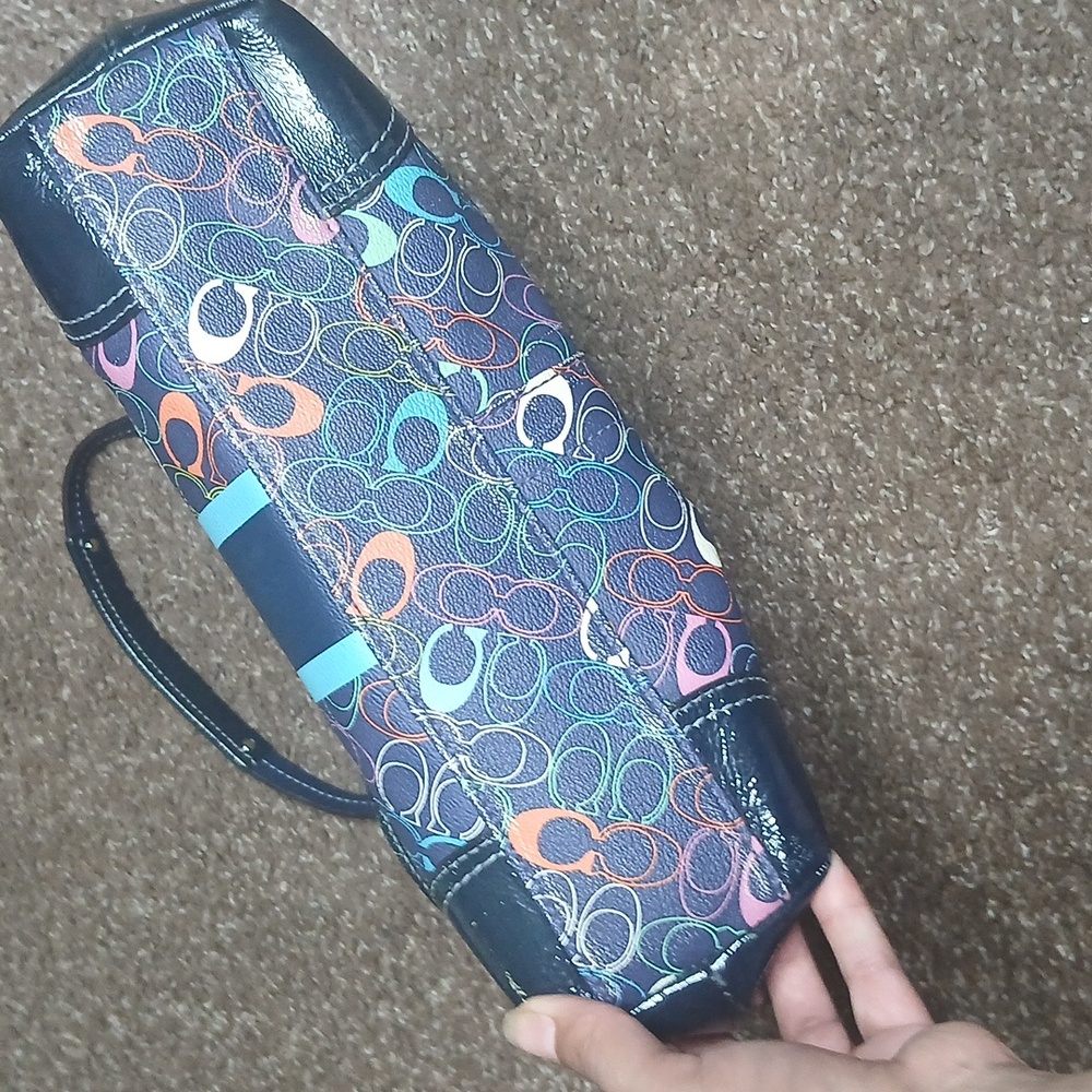 Coach Colorful Monogram Tote Bag - Picture 13 of 16